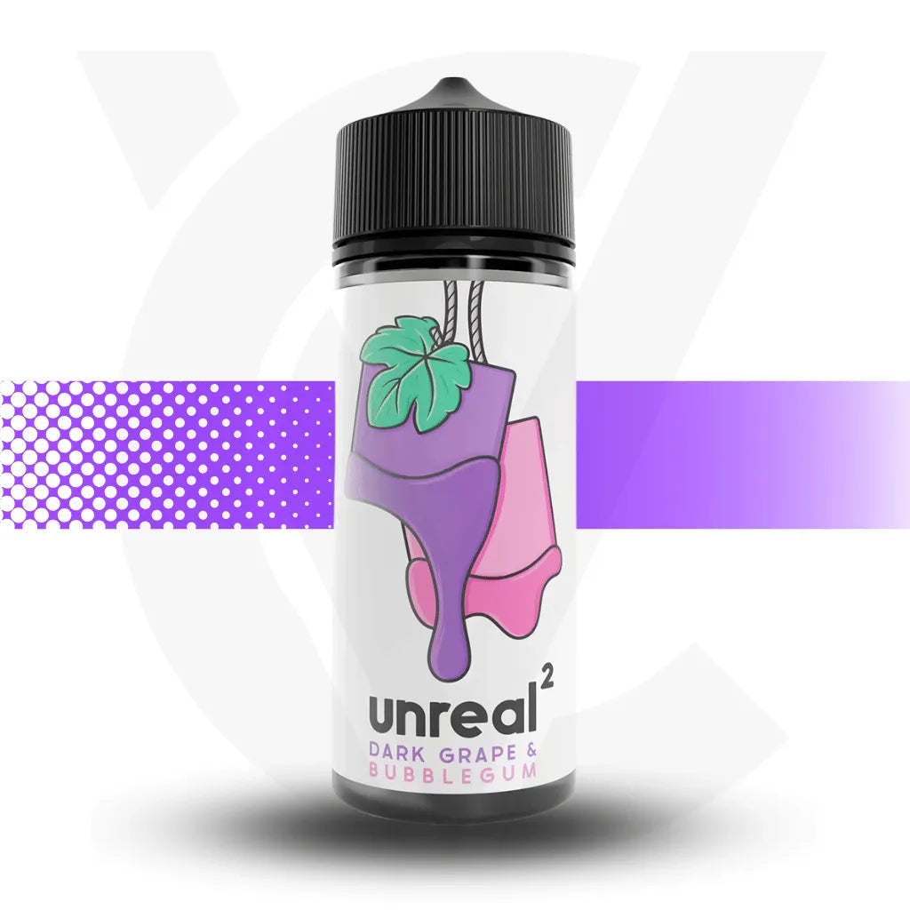 Unreal 2 100ml E-Liquid - Dark Grape &amp; Bubblegum | Cloud Vapez UK