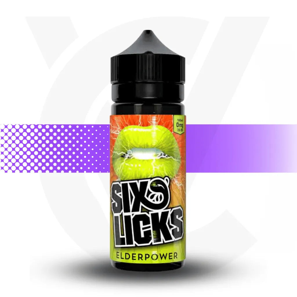 Six Licks 100ml E-Liquid - Elder Power l Cloud Vapez UK