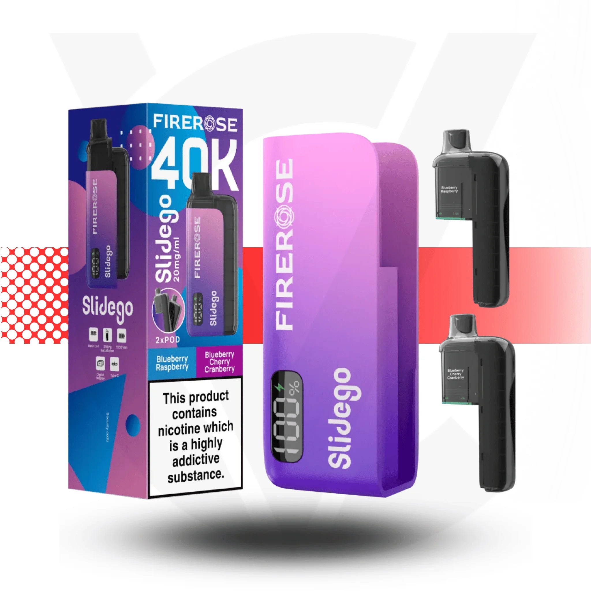 Firerose Slidego 40K Puffs Prefilled Pod Kit by Elux