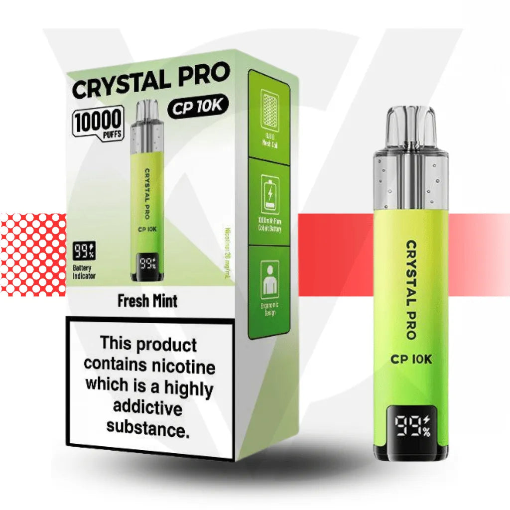 Crystal Pro CP 10K Prefilled Pod Kit - Fresh Mint 0-Nicotine | Cloud Vapez UK
