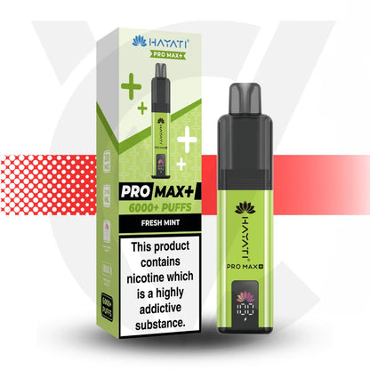 Hayati Pro Max + 6000 Disposable Vape - Fresh Mint | Cloud Vapez UK