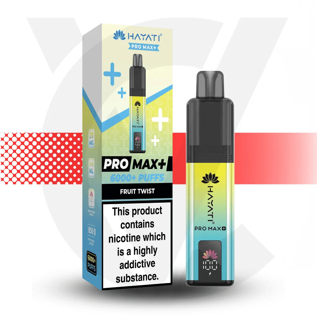 Hayati Pro Max Plus 6000 - Pre-filled Pod Disposable Vape Kit Cloud Vapez UK Hayati Pro Max Plus 6000 - Pre-filled Pod Disposable Vape Kit Cloud Vapez UK