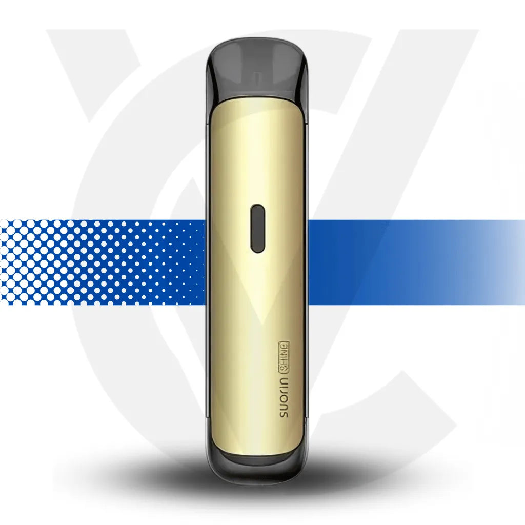 Gold Suorin Shine Pod Vape Kit – Sleek and Compact Refillable Pod System | Cloud Vapez UK