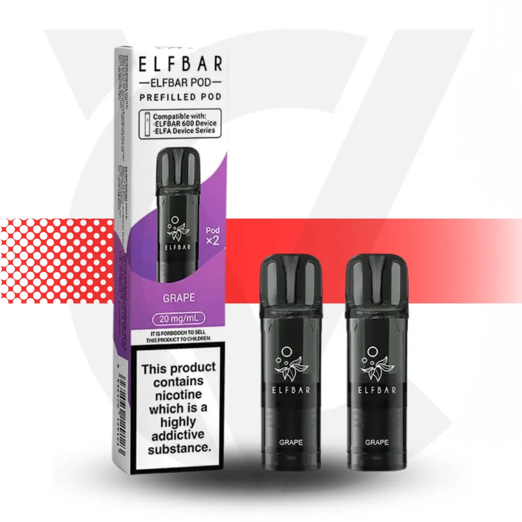 Elf Bar 600 Prefilled Pod - Grape | Cloud Vapez UK