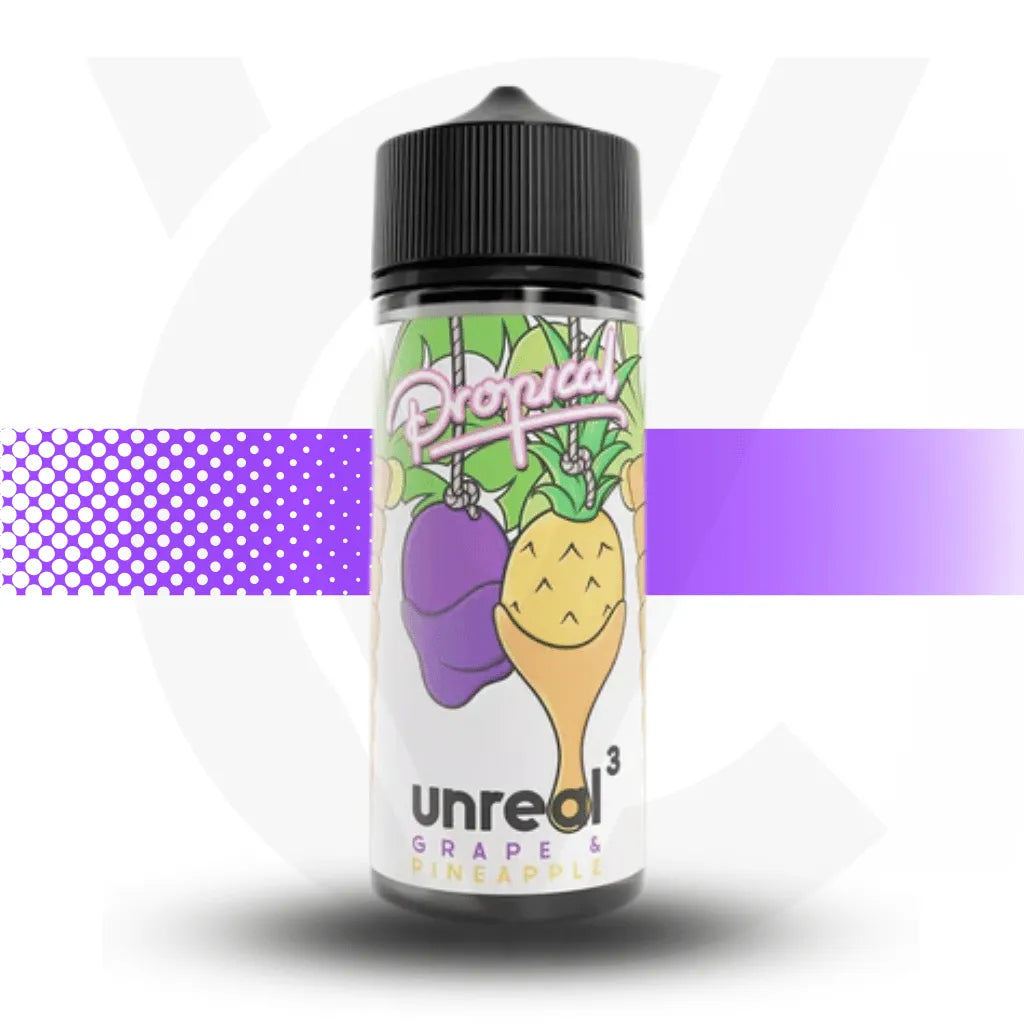 Unreal 3 Propical 100ml E-Liquid - Grape &amp; Pineapple | Cloud Vapez UK