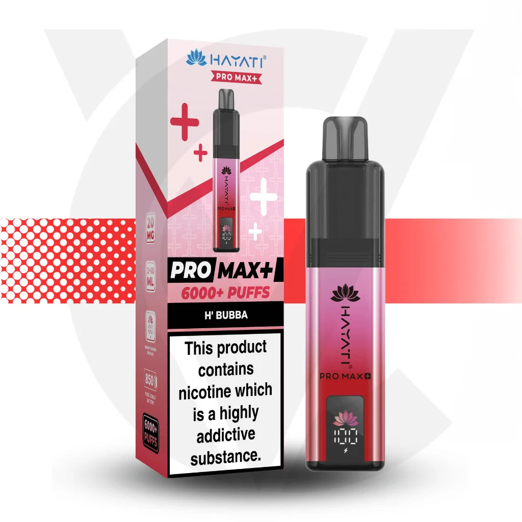 Hayati Pro Max Plus 6000 - Pre-filled Pod Disposable Vape Kit Cloud Vapez UK Hayati Pro Max Plus 6000 - Pre-filled Pod Disposable Vape Kit Cloud Vapez UK
