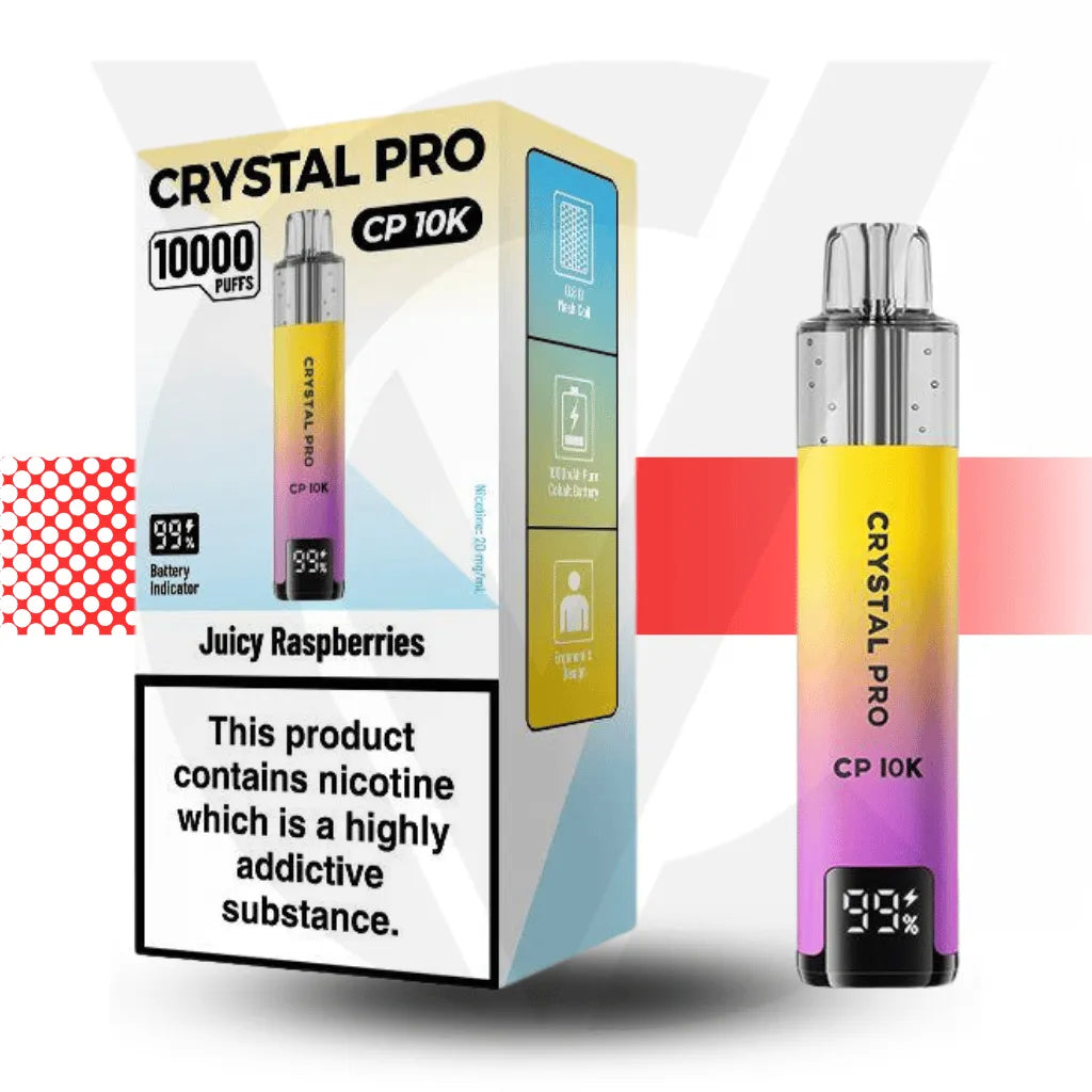 Crystal Pro CP 10K Prefilled Pod Kit - Juicy Raspberries | Cloud Vapez UK