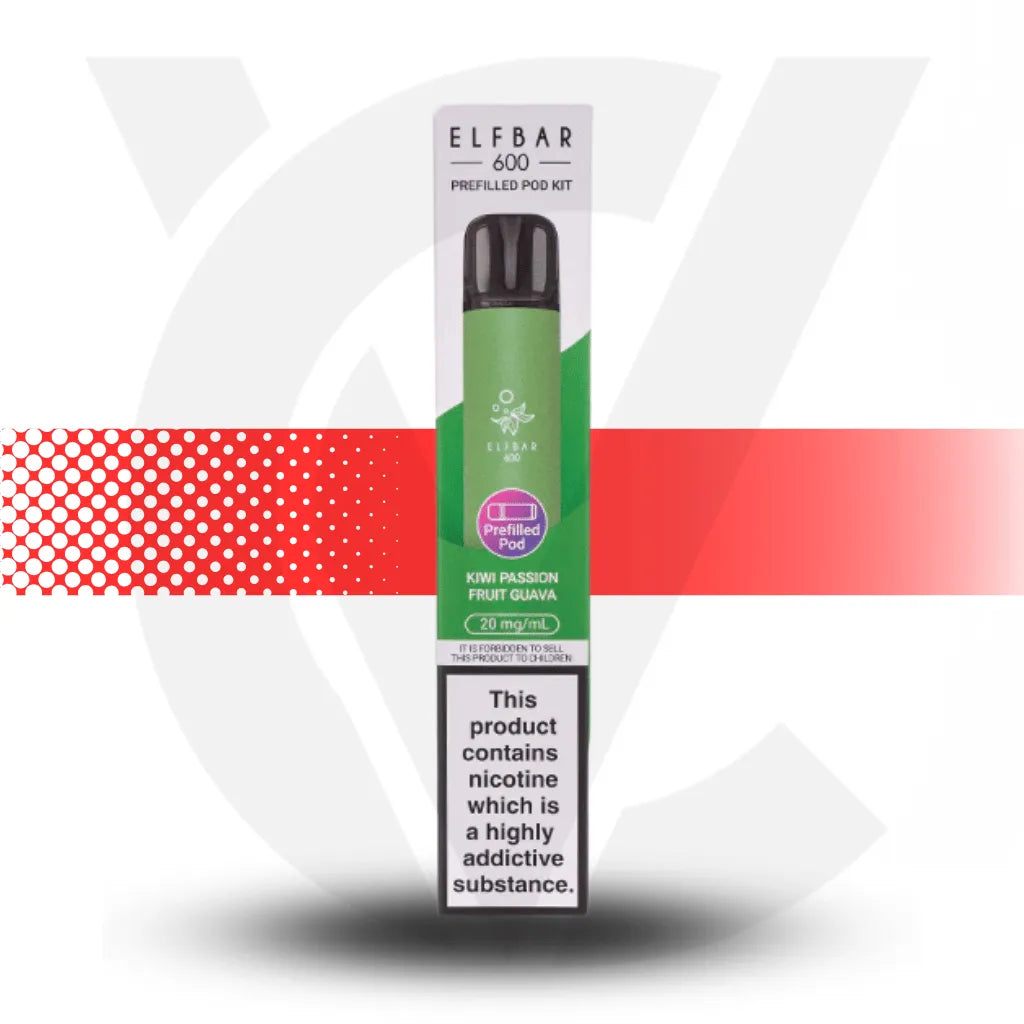 Elf Bar 600 Prefilled Pod Kit - Kiwi Passion Fruit Guava | Cloud Vapez UK