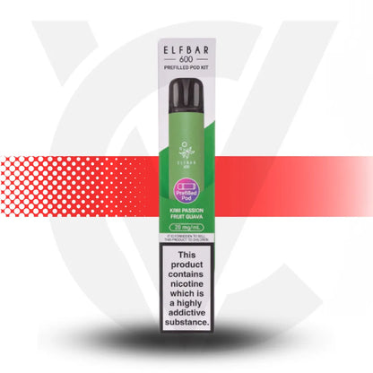 Elf Bar 600 Prefilled Pod Kit - Kiwi Passion Fruit Guava | Cloud Vapez UK
