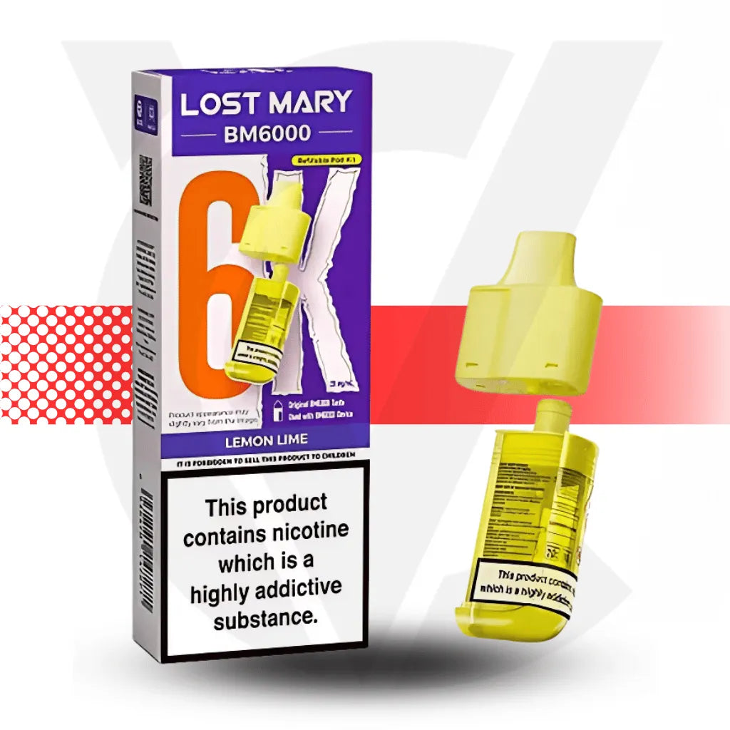 Lost Mary BM6000 Prefilled Pod - Lemon Lime | Cloud Vapez UK