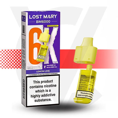 Lost Mary BM6000 Prefilled Pod - Lemon Lime | Cloud Vapez UK