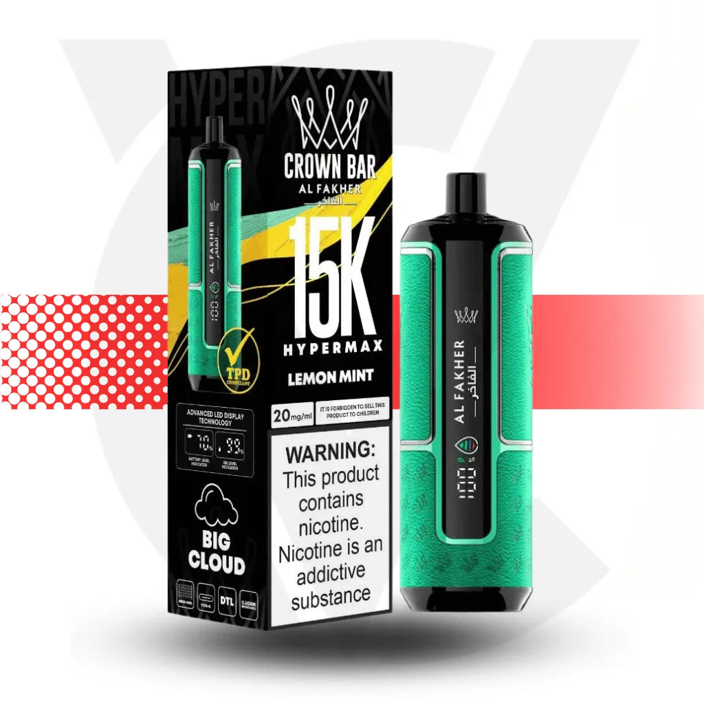 Al Fakher Crown Bar 15k Disposable Vape - Lemon Mint l Cloud Vapez UK