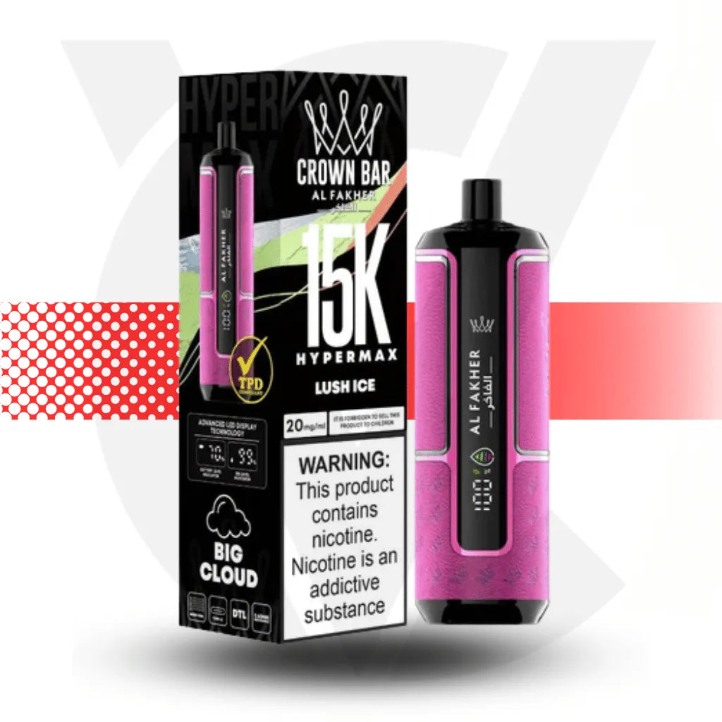 Al Fakher Crown Bar 15k Disposable Vape - Lush Ice l Cloud Vapez UK