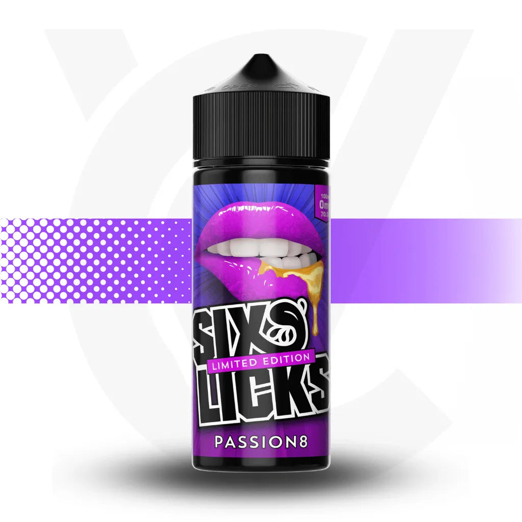 Six Licks 100ml E-Liquid - Passion8 Limited Edition l Cloud Vapez UK