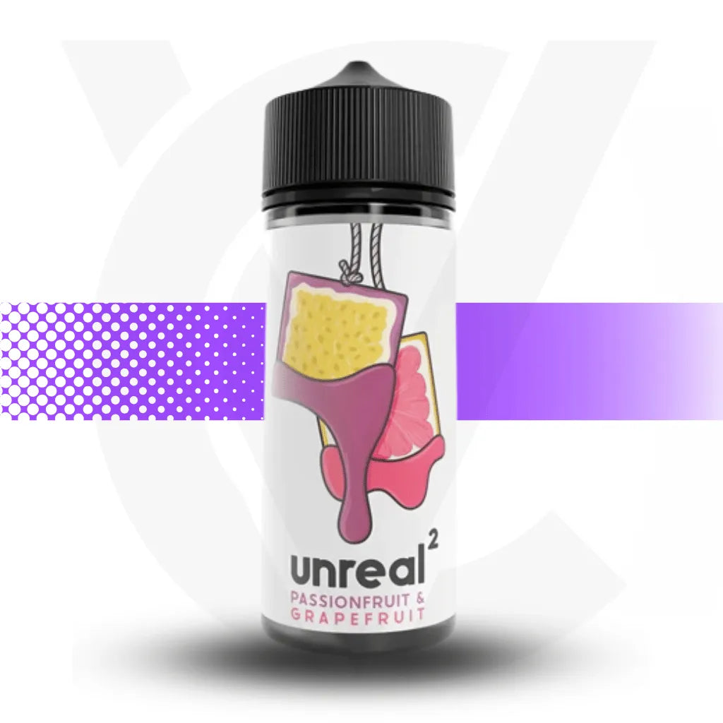 Unreal 2 100ml E-Liquid - Passionfruit &amp; Grapefruit | Cloud Vapez UK