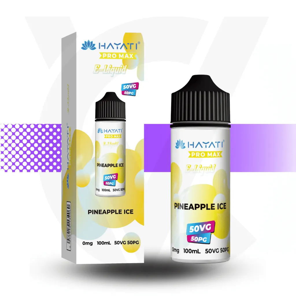 Hayati Pro Max 100ml E-Liquid - Pineapple Ice l Cloud Vapez UK