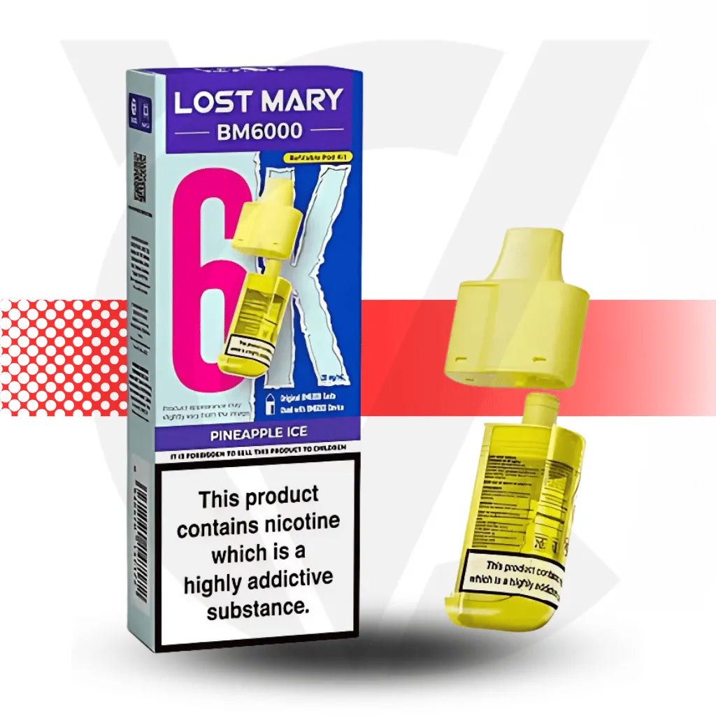 Lost Mary BM6000 Prefilled Pod - Pineapple Ice | Cloud Vapez UK