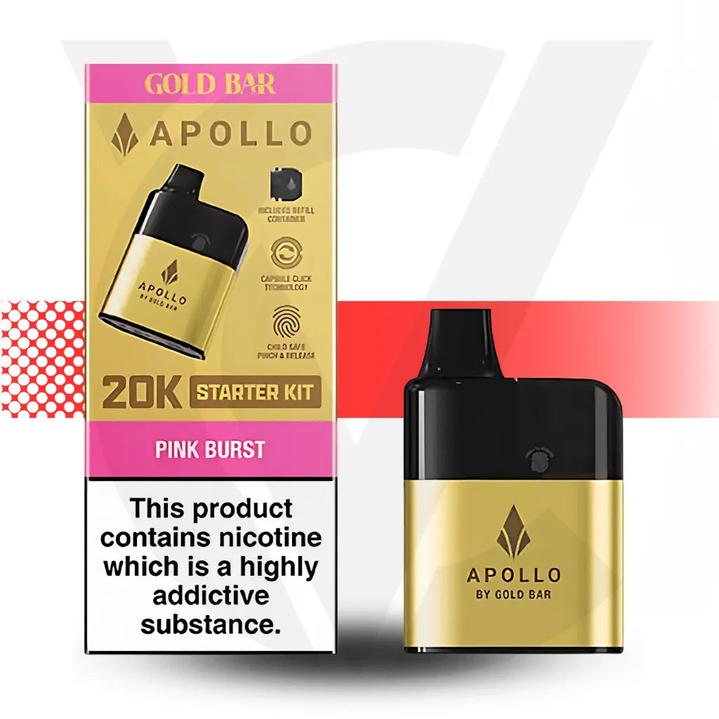 Apollo 20K Disposable Vape By Gold Bar - Pink Burst l Cloud Vapez UK