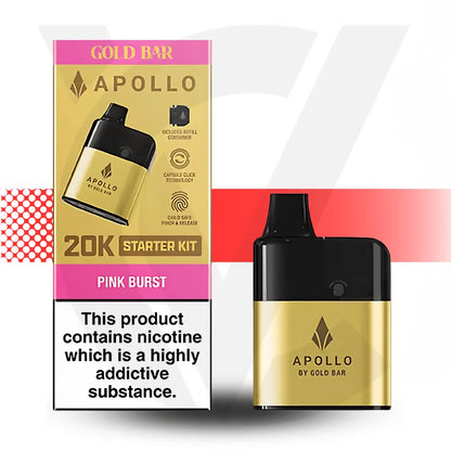 Apollo 20K Disposable Vape By Gold Bar - Pink Burst l Cloud Vapez UK