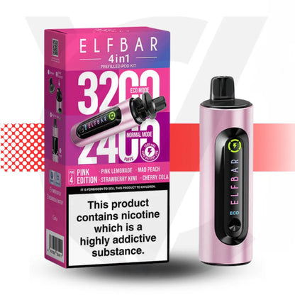 Elf Bar 4 In 1 Prefilled Pod Kit - Pink Edition | Cloud Vapez UK