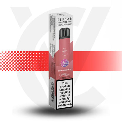 Elf Bar 600 Prefilled Pod Kit - Pink Lemonade | Cloud Vapez UK