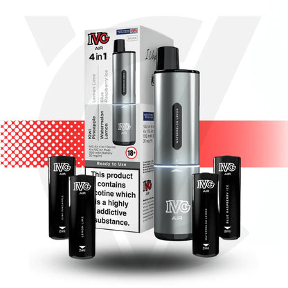 IVG Air 4 In 1 Prefilled Pod Kit - Silver Edition | Cloud Vapez UK