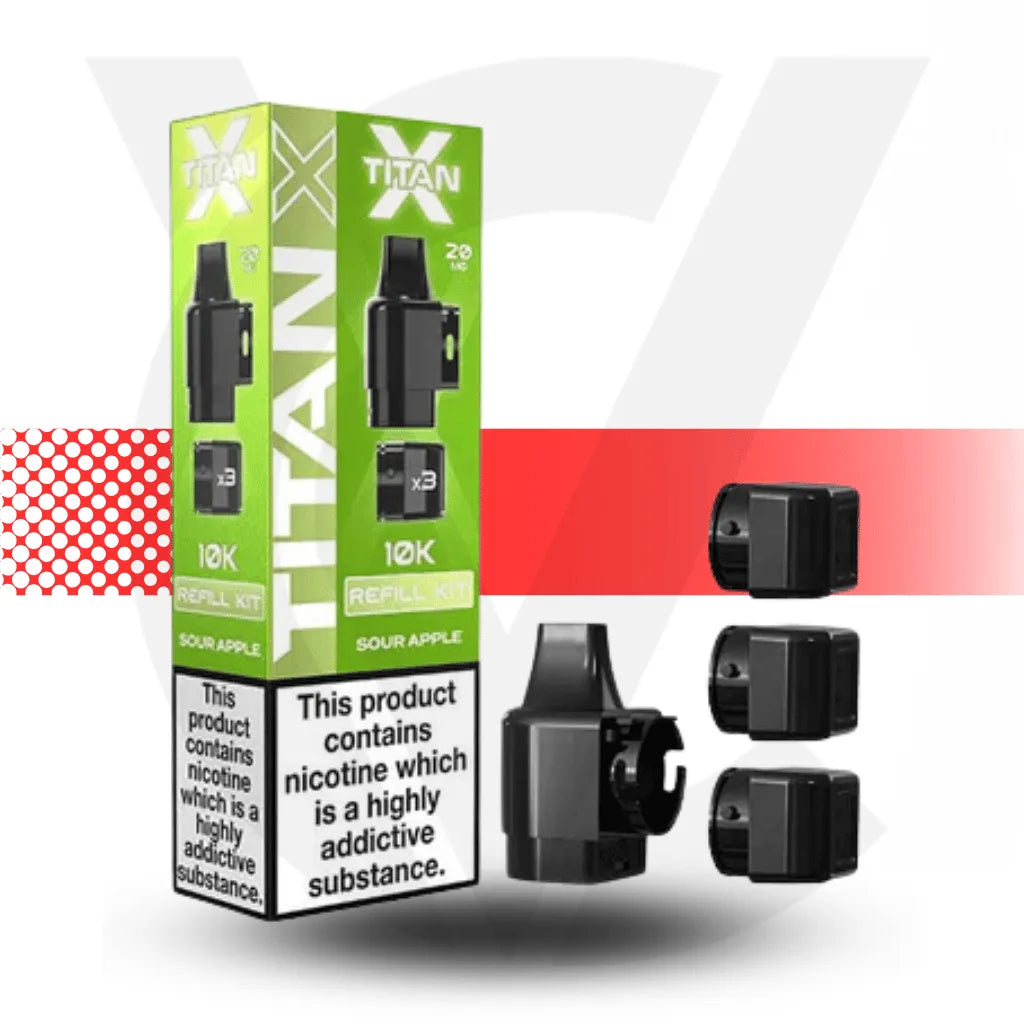 Titan X 10K Prefilled Pod - Sour Apple | Cloud Vapez UK