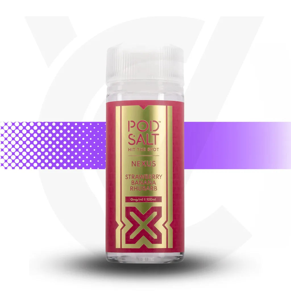 Pod Salt Nexus 100ml E-Liquid -Strawberry Banana Rhubarb | Cloud Vapez UK