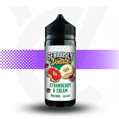 Seriously 100ml E-Liquid - Strawberry &amp; Cream - Donuts l Cloud Vapez UK