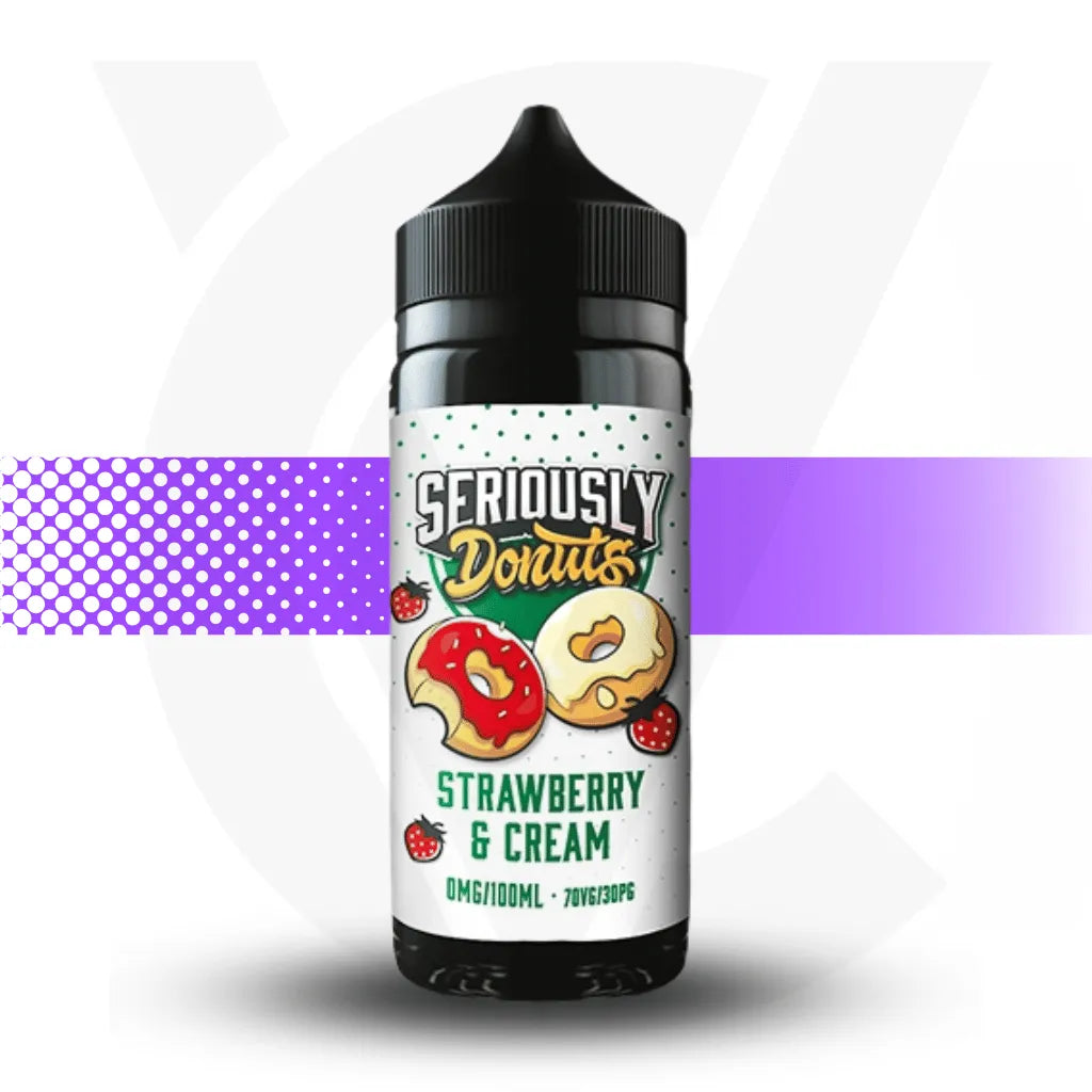 Seriously 100ml E-Liquid - Strawberry &amp; Cream - Donuts | Cloud Vapez UK