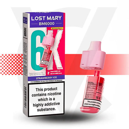 Lost Mary BM6000 Prefilled Pod - Strawberry Ice | Cloud Vapez UK