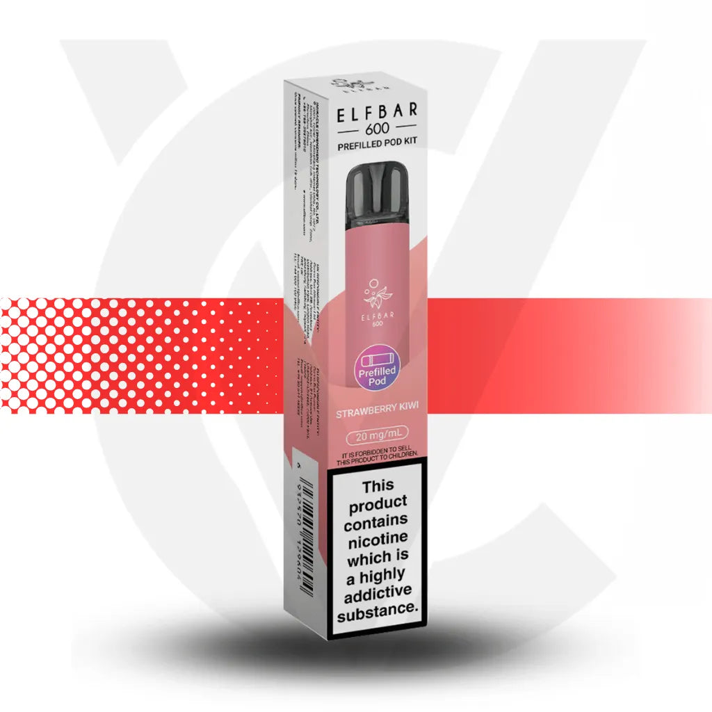 Elf Bar 600 Prefilled Pod Kit - Strawberry Kiwi | Cloud Vapez UK
