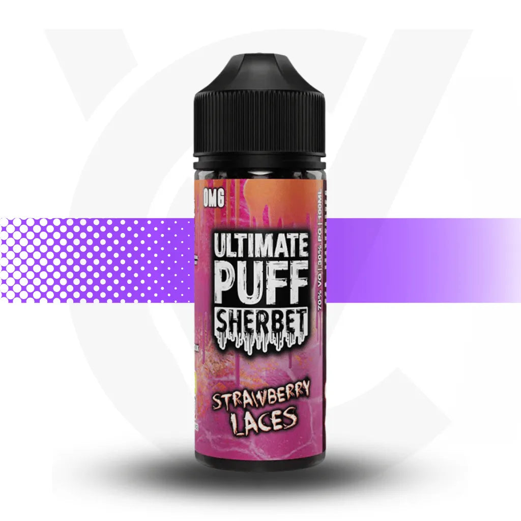 Ultimate Puff 100ml Short Fill - Strawberry Laces Sherbet l Cloud Vapez UK