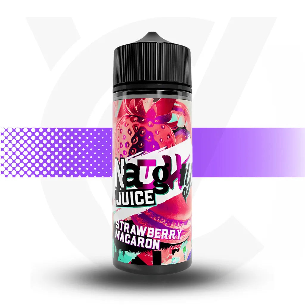 Naughty Juice 100ml E-Liquid - Strawberry Macaron l Cloud Vapez UK