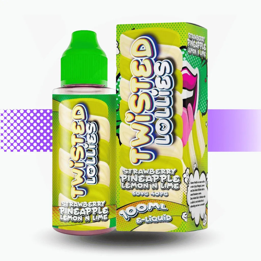 Twisted Lollies 100ml E-Liquid - Strawberry Pineapple Lemon N Lime | Cloud Vapez UK