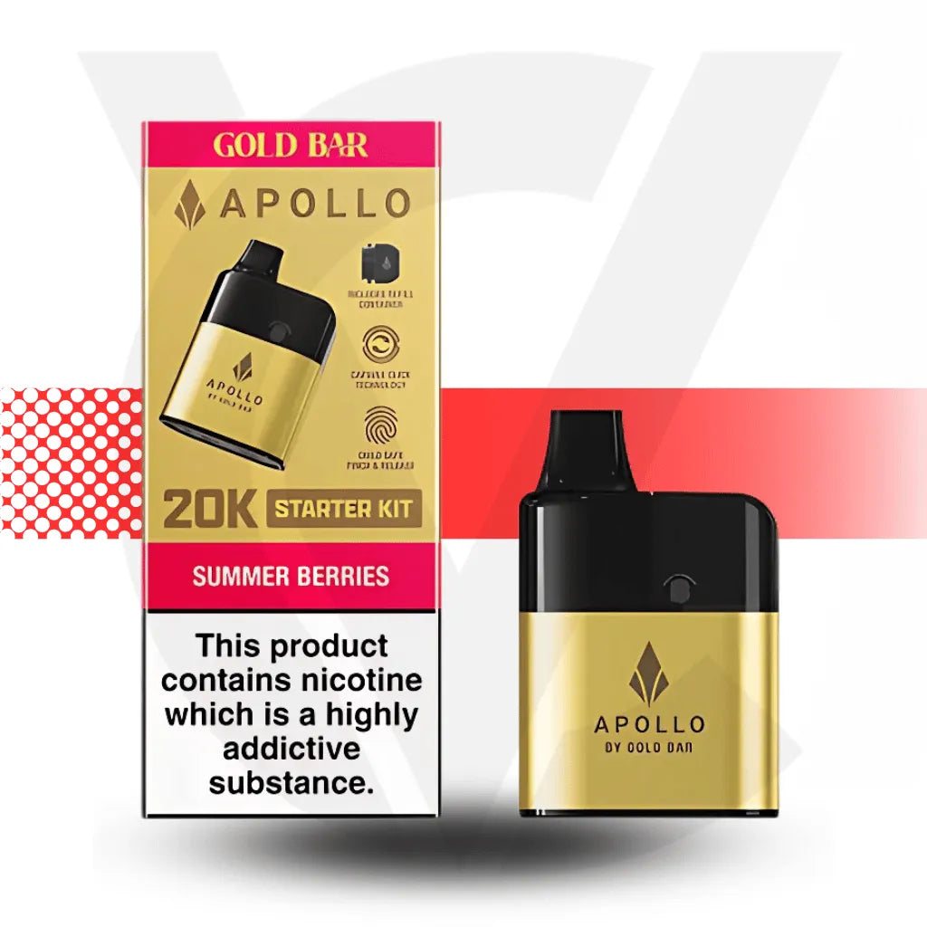 Apollo 20K Disposable Vape By Gold Bar - Summer Berries l Cloud Vapez UK