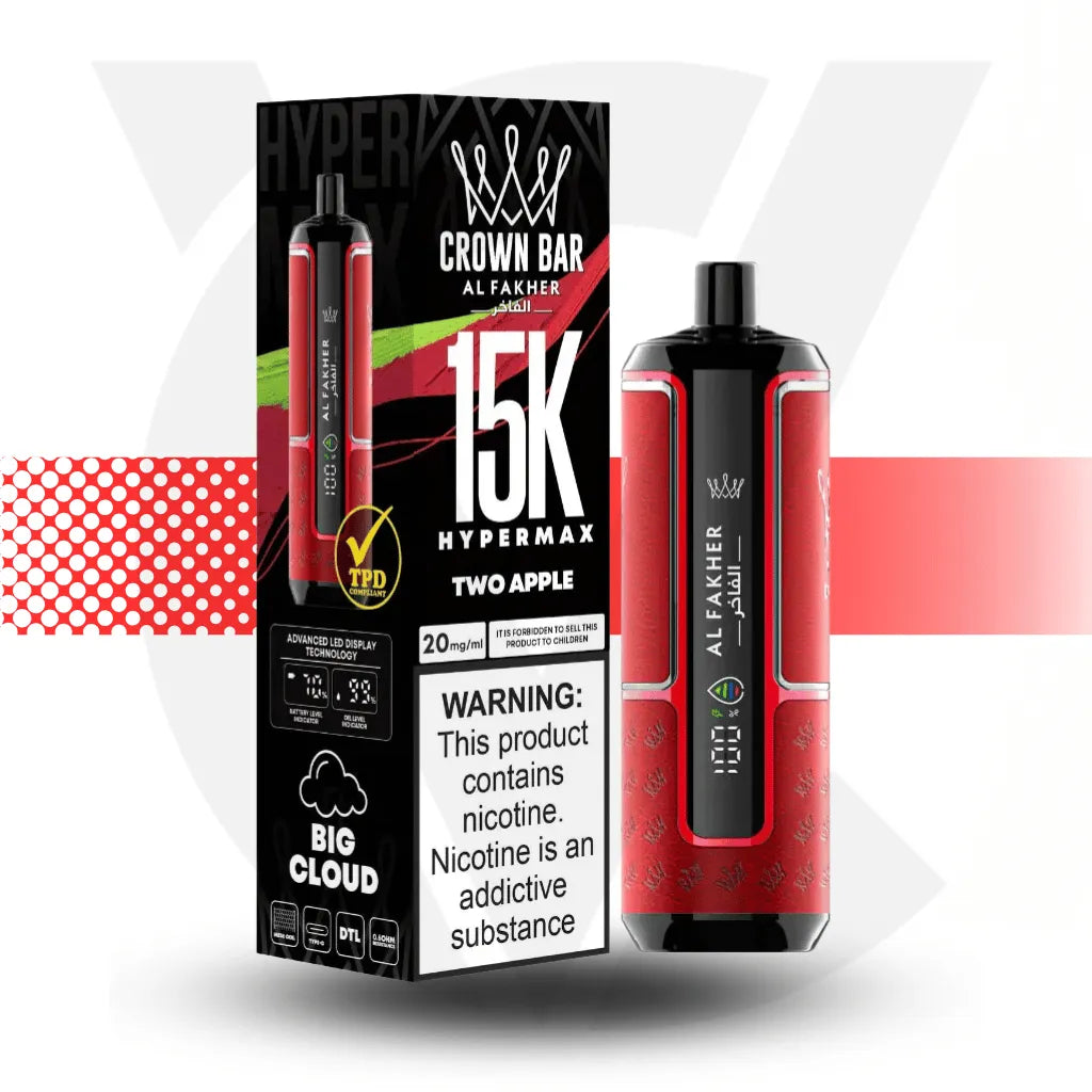 Al Fakher Crown Bar 15k Disposable Vape - Two Apple l Cloud Vapez UK