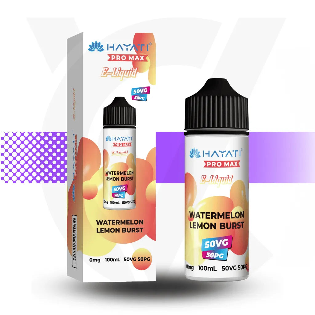 Hayati Pro Max 100ml E-Liquid - Watermelon Lemon Burst l Cloud Vapez UK