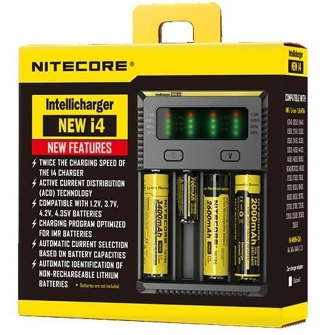 NITECORE Intellicharger NEW i4 W/18650 Batteries | Cloud City UK.