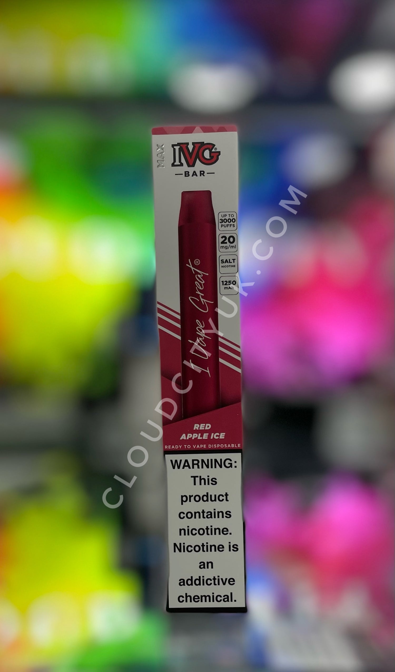IVG Max 3000 Disposable Vape Red Apple Ice | Cloud City UK.
