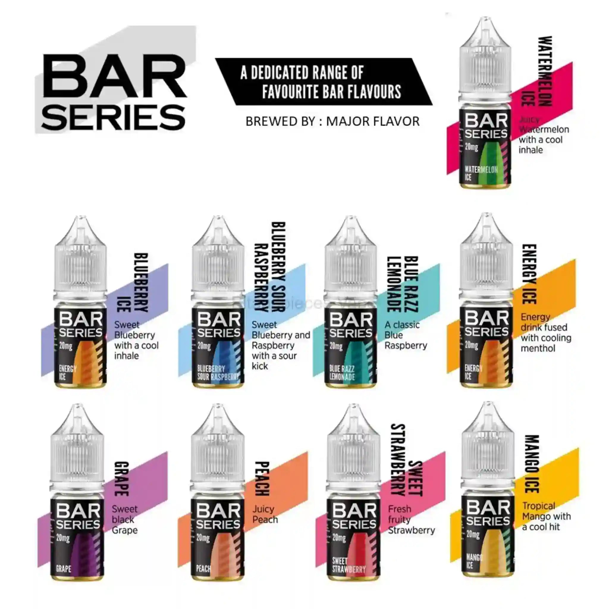 Bar Series 10ML Nicotine Salts Flavours | Cloud City UK.